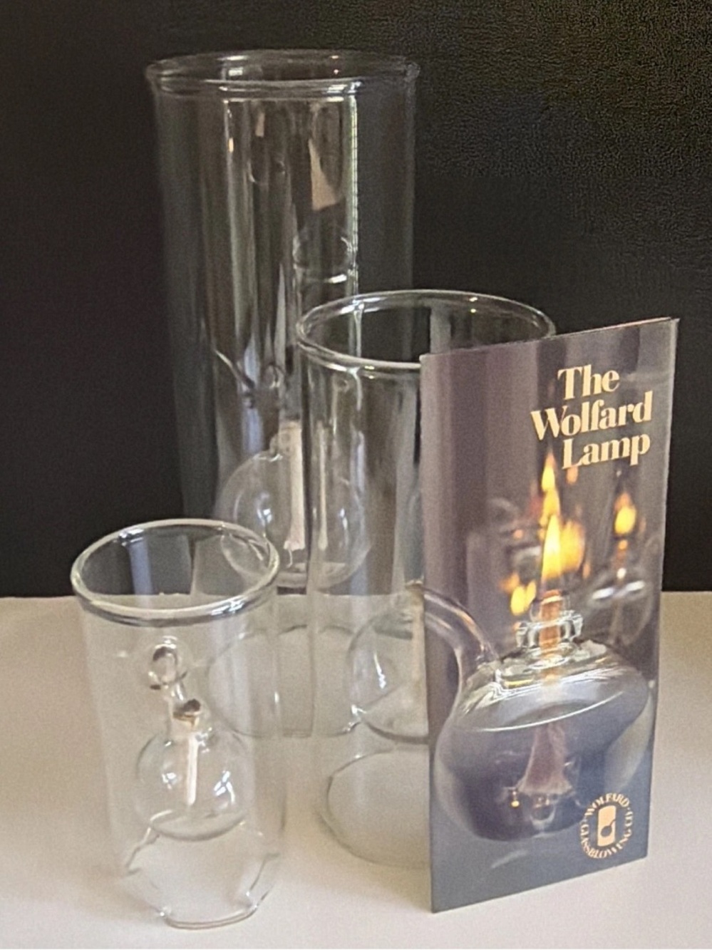 Wolfard Clear Glass Hurricane Vintage Oil Lamps Set of 3 w/ Wick & Boxes